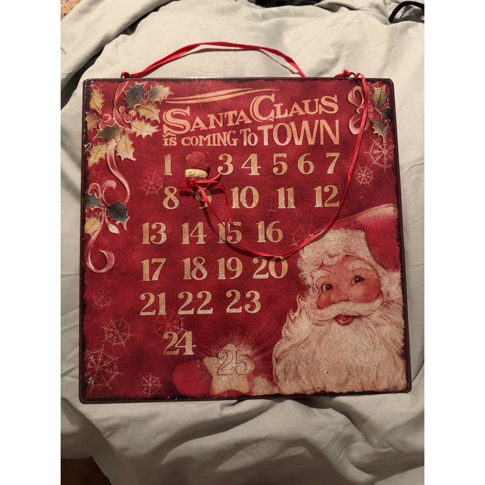 Grasslands road Santa Claus coming to town countdown Calendar metal Christmas